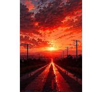 Puzzle 500 Piezas Camino Atardecer, Puzzles Imposible, Desafiante Acertijo, Juegos de Rompecabezas para Toda la Familia, Puzzle Adultos 500 Piezas 52 x 38 cm