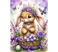Puzzle 500 Piezas, Conejito de Flores moradas Puzzles para Adultos,Rompecabezas de Adultos, Juguetes de Regalo Entretenimento Puzzle, Juego de Rompecabezas
