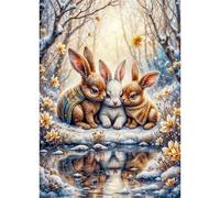 Puzzle 500 Piezas, Conejito de Invierno del Bosque Puzzles para Adultos,Rompecabezas de Adultos, Juguetes de Regalo Entretenimento Puzzle, Juego de Rompecabezas
