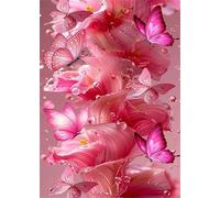 Puzzle 500 Piezas Flores Mariposas Rosas Puzzle, Desarrolla la Logica y la Observaciòn, Ejercita Paciencia Puzzles Adultos 500 Piezas 52 x 38 cm