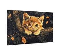 Puzzle 500 Piezas Gato Puzzle Animal Rompecabezas DIY Con Caja de Regalo, Pasatiempo Creativo, Regalos Originales para Mujer, Juego Familiar Actividades Creativas para Wall Decoration 52 x 38 cm -873Y