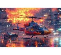 Puzzle 500 Piezas HelicóPtero, Puzzle 500 Piezas Adulto Auto, Rompecabezas de Madera para Adultos 55 x 40 cm, Puzzles para Toda la Familia Cuadros Decoracion Salon Modernos Regalo Mujer RXPT-8304