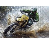 Puzzle 500 Piezas Motocicleta, Puzzle 500 Piezas Adulto Prueba De Carrera, Rompecabezas de Madera para Adultos 55x40 CM, Puzzles para Toda la Familia Cuadros Decoracion Salon Modernos Regalo RXPT-9632
