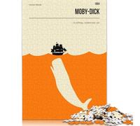 Puzzle 500 piezas para adultos Moby Dick Herman Melville Rompecabezas cuadrados de madera rompecabezas únicos juegos educativos divertidos juguetes 500 piezas (52 x 38 cm)