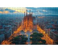 Puzzle 500 Piezas, Sagrada Familia Puzzle 500 Piezas Adulto 40x55CM, Puzzles Madera Arquitectura Exquisito Embalaje en Caja de Papel, Bolsa de Malla Portátil para Regalo Decoracion Pared RXPT-5267
