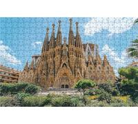 Puzzle 500 Piezas, Sagrada Familia Puzzle 500 Piezas Adulto 40x55CM, Puzzles Madera Paisaje Exquisito Embalaje en Caja de Papel, Bolsa de Malla Portátil para Regalo Hombre Decoracion Pared RXPT-3161