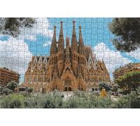 Puzzle 500 Piezas, Sagrada Familia Puzzle 500 Piezas Adulto 55x40CM, Puzzles Madera Ciudad Exquisito Embalaje en Caja de Papel, Bolsa de Malla Portátil para Regalo Hombre Decoracion Pared RXPT-3169