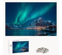 Puzzle 5000 Piezas Adultos Aurora & Noruega, Rompecabezas con Letras Traseras y Póster, Pasatiempo Antiestrés, Decoración de Pared, Regalo Decorar Mujer Hombre, 181x105cm (14 Años +) P3#641