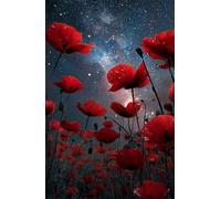 Puzzle 5000 Piezas Adultos Cielo Estrellado Amapolas, Rompecabezas Adultos 156x105 cm, Imposible, Difícil, Desafiante, Adecuado para Adultos y para la Decoración del Hogar