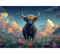 Puzzle 5000 Piezas Adultos Ganado de Las Tierras Altas Puzle Imposible Paisaje Arte Jigsaw Puzzles Educa de Rompecabezas y Juego Familiar para Adultos y Adolescente a Partir de 14 Años Niño P-194