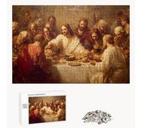 Puzzle 5000 Piezas Adultos La última Cena & Religión, Rompecabezas con Letras Traseras y Póster, Pasatiempo Antiestrés, Decoración de Pared, Regalo Decorar Mujer Hombre, 181x105cm (14 Años +) P3#467