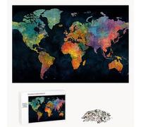 Puzzle 5000 Piezas Adultos Mapa del Mundo & Color, Rompecabezas con Letras Traseras y Póster, Pasatiempo Antiestrés, Decoración de Pared, Regalo Decorar Mujer Hombre, 181x105cm (14 Años +) P3#221
