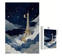 Puzzle 5000 Piezas Adultos París & Cielo Estrellado, Rompecabezas con Letras Traseras y Póster, Pasatiempo Antiestrés, Decoración de Pared, Regalo Decorar Mujer Hombre, 181x105cm (14 Años +) P3#723