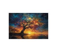 Puzzle 5000 Piezas, Árbol de la Vida Puzzle 5000 Piezas Madera 105 x 160 CM con Caja de Papel de Colores y Bolsa de Malla Portátil, Rompecabezas Cielo Estrellado para Decoracion Pared LZPT-00098