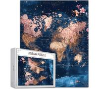 Puzzle 5000 Piezas Azul Rompecabezas para Adultos, un Rompecabezas Desafiante, Juegos de Puzzle para Toda la Familia, Letras en la Parte Posterior, Decoración del Hogar Regalos Mapa Mundial H-8162