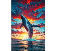 Puzzle 5000 Piezas Ballenas Océano Amanecer, Puzzles Imposible, Desafiante Acertijo, Juegos de Rompecabezas para Toda la Familia, Puzzle Adultos 5000 Piezas 156 x 105 cm