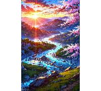 Puzzle 5000 Piezas Flores Los Ríos Amanecer, Puzzles Imposible, Desafiante Acertijo, Juegos de Rompecabezas para Toda la Familia, Puzzle Adultos 5000 Piezas 156 x 105 cm