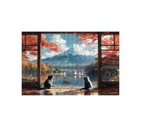 Puzzle 5000 Piezas Gato Puzzle 5000 Piezas Adultos Monte Fuji Educativo Rompecabezas Madera para Toda la Familia Junta, Puzzles para Reducir el Estrés y Primavera Decoracion 105 x 160cm LZPT-02251