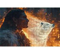 Puzzle 5000 Piezas, Indios Puzzle 5000 Piezas Adulto 160x105CM, Puzzles Madera Oso Exquisito Embalaje en Caja de Papel, Bolsa de Malla Portátil para Regalo Hombre Mujer Decoracion Pared RXPT-6253