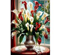 Puzzle 5000 Piezas Lirio de Cala Blanco y Rojo | Puzzles Adultos | para Toda La Familia |156x105 cm | Entretenimiento Creativo Rompecabezas Adultos Regalo