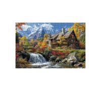 Puzzle 5000 Piezas Montaña Puzzle 5000 Piezas Adultos Cabina Educativo Rompecabezas Madera para Toda la Familia Junta, Puzzles para Reducir el Estrés y Primavera Decoracion Pared 105 x 160cm LZPT02587