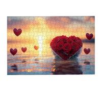 Puzzle 5000 Piezas Rosa, Puzzle Madera Corazón, Clásico Rompecabezas Desafiante para Toda la Familia, Juguetes Rompecabezas Letras en la Parte Posterior, Regalos Originales para Hombre Decor -2371