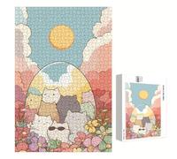 Puzzle 520 Piezas Adultos Gato & Historietas, Rompecabezas con Letras Traseras y Póster, Pasatiempo Antiestrés, Decoración de Pared, Regalo Decorar Mujer Hombre 52 x 38 cm (14 Años +) P3#1356