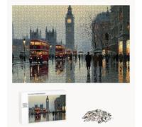 Puzzle 520 Piezas Adultos Londres & Vista de Calle, Rompecabezas con Letras Traseras y Póster, Pasatiempo Antiestrés, Decoración de Pared, Regalo Decorar Mujer Hombre 52 x 38 cm (14 Años +) P3#339
