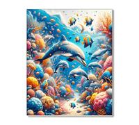 Puzzle 520 Piezas, Delfines coralinos Marinos Puzzles para Adultos,Rompecabezas de Adultos, Juguetes de Regalo Entretenimento Puzzle, Juego de Rompecabezas