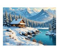 Puzzle 520 Piezas, Refugio de montaña de Invierno Puzzles para Adultos,Rompecabezas de Adultos, Juguetes de Regalo Entretenimento Puzzle, Juego de Rompecabezas