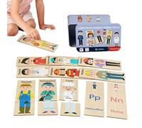 Puzzle 6-en-1 Bois Enfant - Jouet Boîte Métal, Éducatif | Puzzle Animaux Transport Cartoon, Stem Interactif | Jouet Pour Jeunes, Adolescents, École, Maternelle & Voyage