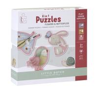 Puzzle 6 en 1 flores y mariposas Little Dutch