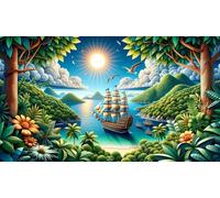 Puzzle 60 Piezas Adulto 40 x 28 cm,Paisaje Soleado para navegar Rompecabezas Clásico,Juego Educativo para Toda la Familia Decoración y Regalo