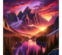 Puzzle 60 Piezas Adultos Amanecer Selva Montaña, Rompecabezas Imposible Juguetes de Desafío de Juego Educativo, Puzzles Adultos 60 Piezas 35x35 cm