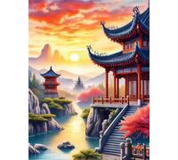 Puzzle 60 Piezas Adultos Arquitectura del Atardecer, 40x28cm Rompecabezas 60 Piezas para Adultos, Pasatiempo Creativo, Diversión por Partida Doble, Juego de Habilidad para Toda La Familia