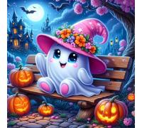 Puzzle 60 Piezas Adultos Calabaza Fantasma Castillo, Rompecabezas Imposible Juguetes de Desafío de Juego Educativo, Puzzles Adultos 60 Piezas 35x35 cm