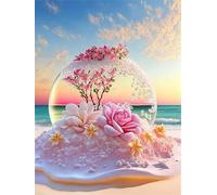 Puzzle 60 Piezas Adultos Paisaje Rosa de Cristal, 40x28cm Rompecabezas 60 Piezas para Adultos, Pasatiempo Creativo, Diversión por Partida Doble, Juego de Habilidad para Toda La Familia