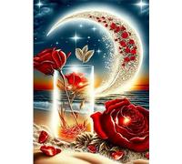 Puzzle 60 Piezas, Luna de Rosas románticas Puzzles para Adultos,Rompecabezas de Adultos, Juguetes de Regalo Entretenimento Puzzle, Juego de Rompecabezas