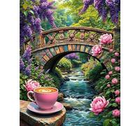 Puzzle 60 Piezas Río Puente del Café, DIY Rompecabezas Adultos 60 Piezas Juego Educativo y Estimulante, Relajante Entretenimento, Puzzle Adultos para Regalo