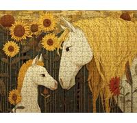 Puzzle 6000 Piezas, Girasol De Caballo Rompecabezas Adultos Puzzle, Desafiante Puzzles de Decoración Juego de, Entretenimiento Juego Educativo para Toda la Familia, para Regalo Decoración R7KH-558