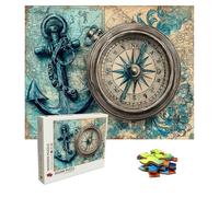Puzzle 6000 Piezas Retro, Rompecabezas Adultos, Puzzle de Madera Piezas Encajan Perfectamente, Letras en la Parte Posterior, brújula Puzzles Adulto Compact Box, Regalo Mujer 179.5 x 105.5 cm 8p-165