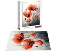 Puzzle 6000 Piezas Rojo Rompecabezas para Adultos, un Rompecabezas Desafiante, Juegos de Puzzle para Toda la Familia, Letras en la Parte Posterior, Decoración del Hogar, Regalos Navidad Amapola B-6633