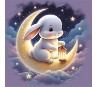 Puzzle 70 Piezas Adultos, Luna Conejo Dibujos Animados Rompecabezas Adultos, Desarrolla la Concentraciòn Mentàl y la Logica, Puzzles 70 Piezas 45x45 cm