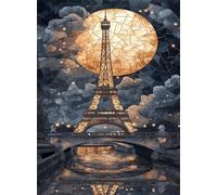 Puzzle 70 Piezas Adultos Torre Eiffel Luna, Retos Divertidos, Relajarse, Desarrolla la Concentraciòn Mentàl, Rompecabezas Adultos 70 Piezas 20 x 15 cm