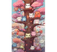 Puzzle 70 Piezas Árbol Gatos Dibujos Animados Puzzle, Desarrolla la Logica y la Observaciòn, Ejercita Paciencia Puzzles Adultos 70 Piezas 20 x 15 cm