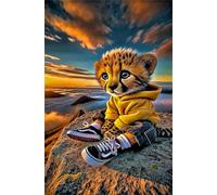 Puzzle 70 Piezas Leopardo Montaña Puzzle, Desarrolla la Logica y la Observaciòn, Ejercita Paciencia Puzzles Adultos 70 Piezas 20 x 15 cm