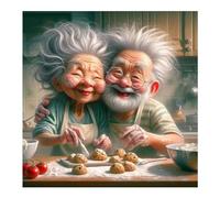 Puzzle 70 Piezas Pareja cocinando, Puzzle 70 Piezas para Adultos y Niños, 45x45cm Rompecabezas Adultos, Familia Juego, Juguete Educativo, Regalo Creativo para la Relajación