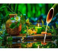 Puzzle 700 Piezas Adultos,Arte de Rompecabezas DIY,Puzzles Juguetes Educativos Estimulantes Decoración del Hogar (Flores de Vela Zen)