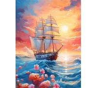 Puzzle 700 Piezas Adultos Atardecer de Olas de Flores, Puzzle para Adulto, Juego Desafiante, Juguete Educativo, para desafiante Juego de Actividades Familiares Puzzles para Adultos 700 pcs 52 x 38 cm