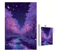 Puzzle 700 Piezas Adultos Cielo Estrellado & Púrpura, Rompecabezas con Letras Traseras y Póster, Pasatiempo Antiestrés, Decoración de Pared, Regalo Decorar Mujer Hombre 52 x 38 cm (14 Años +) P3#964
